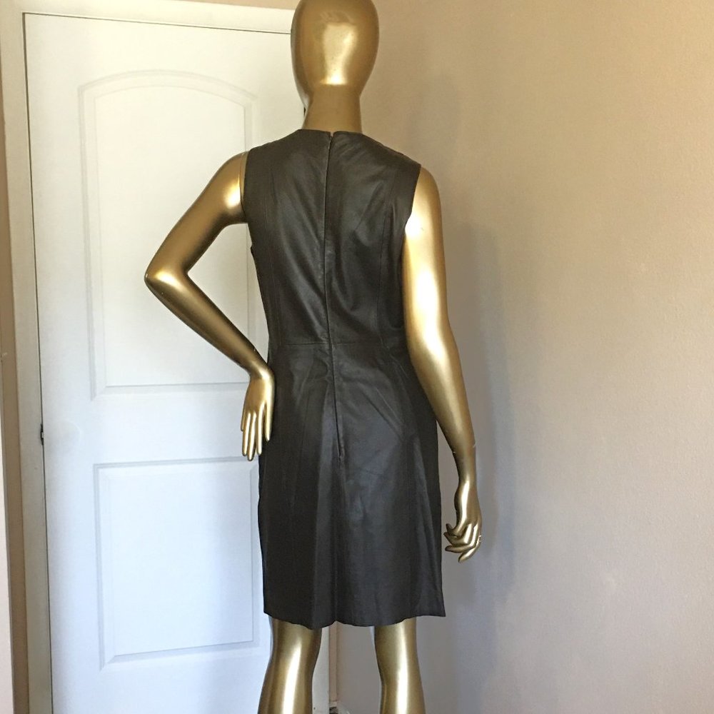 BANANA REPUBLIC Chocolate Brown Leather Dress NEW! - Picture 6 of 11